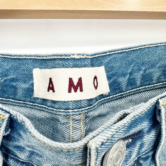 AMO Destroyed Loverboy Jeans Cropped Straight Distressed Retro Wash Women's 25 - Picture 8 of 12
